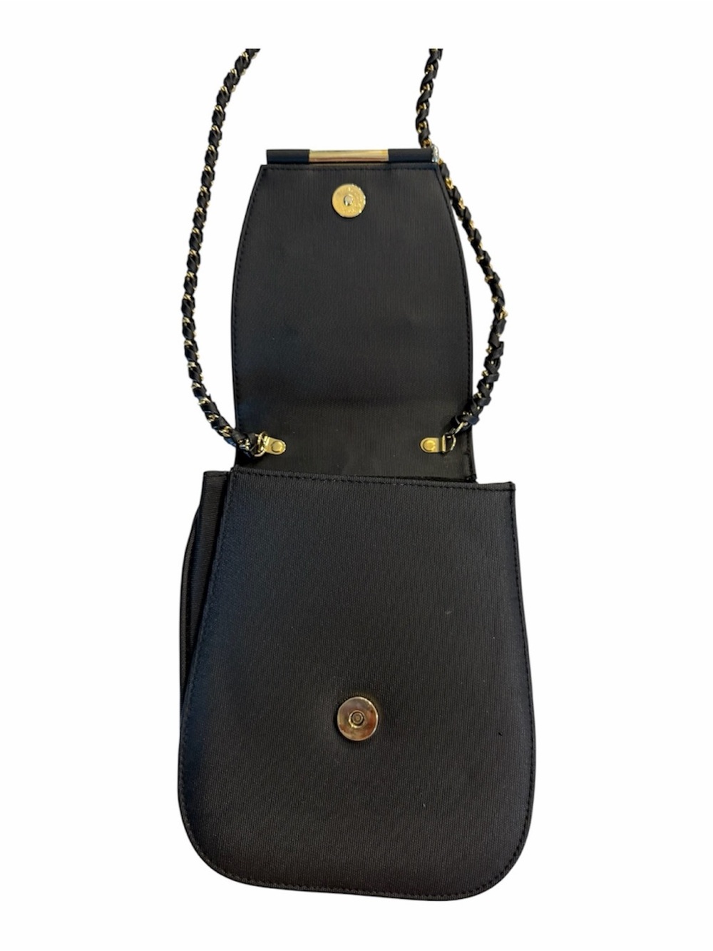 VINTAGE Nima Black Crossbody Bag with Gold Panther Accent - Picture 4 of 11